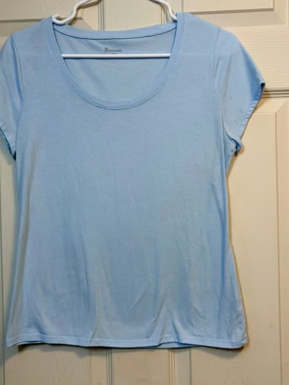 No Boundaries Light Blue Tee Scoop Neck Short Sleeve Basic Top L - Picture 5 of 5